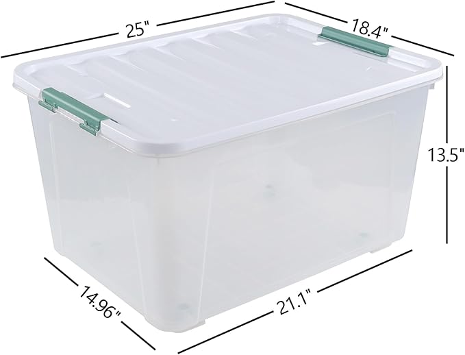 80 L Large Clear View Plastic Storage Bin - Image 2