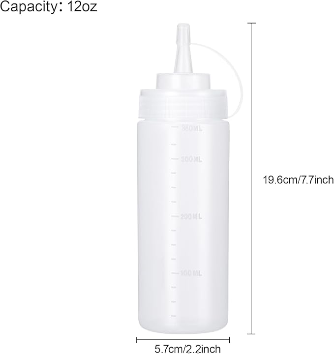 Condiment Squeeze Bottles Ketchup Dispenser, 6 Pack 12oz Squeeze Bottles - Image 2