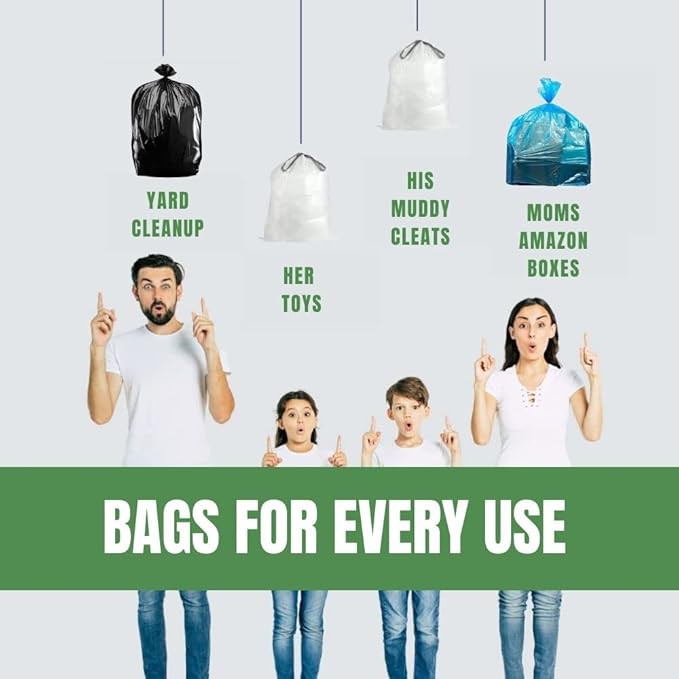 Plasticplace 30-40 Gallon Recycling Trash Bags │ 1.2 Mil│ Blue Garbage Bag - Image 7