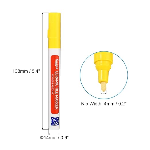 PATIKIL Grout Pen, 4 Pack Yellow Tile Marker Waterproof Grout Sealer Pen Tile - Image 2