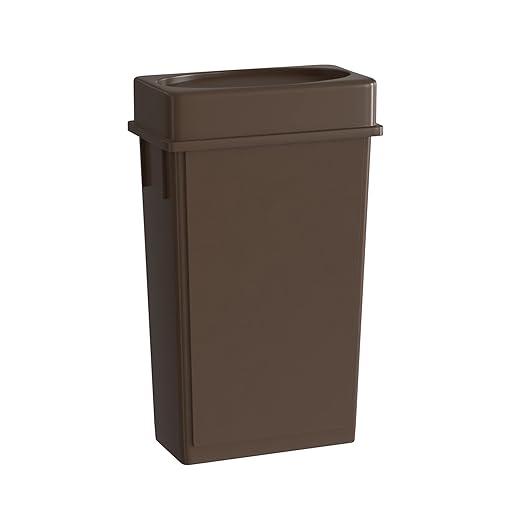 23 Gallon Brown Slim Jim Trash Can by Krollen+Industrial