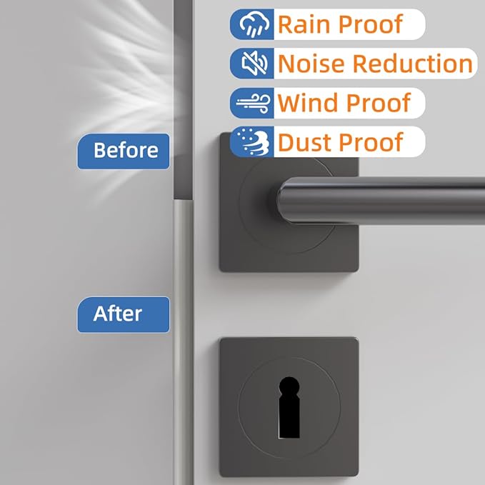 Wedge-Shape Window Weather Stripping Door Frame Seal Strip 118” Brown, Upgrade - Image 5