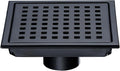 RANDOM Matte Black Square Shower Drain 6 Inch Drain Cover 304 Stainless Steel by RANDOM