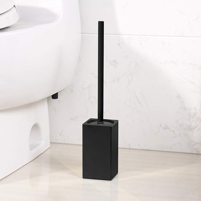 Toilet Brush Holder Stainless Steel 304 Standing Black Square Toilet Brush - Image 7