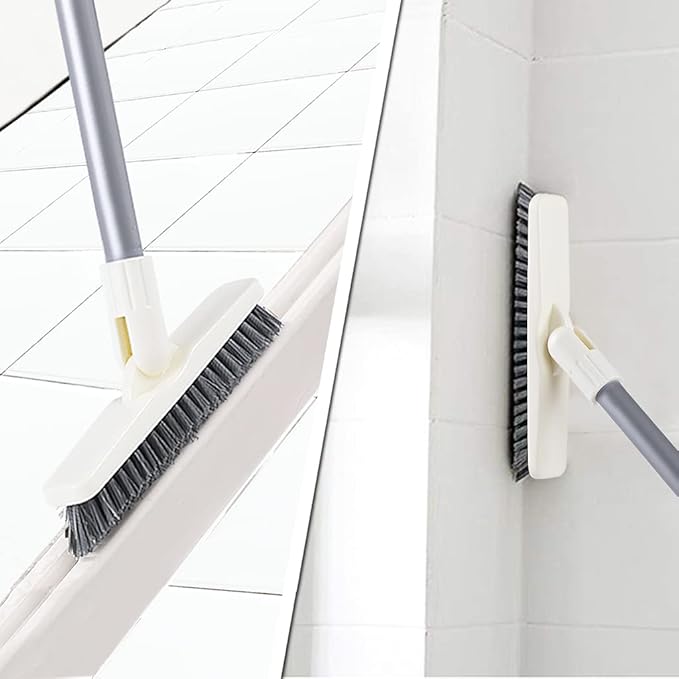 Grout Scrub Brush with Long Handle, Swivel Grout & Corner Cleaning Brush - Image 4