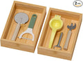 Bamboo Drawer Organizer, Cutlery Silverware Organizer by Lixple