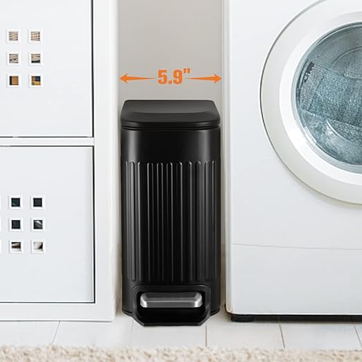 TrashAid Small Black Bathroom Trash Can - Image 3