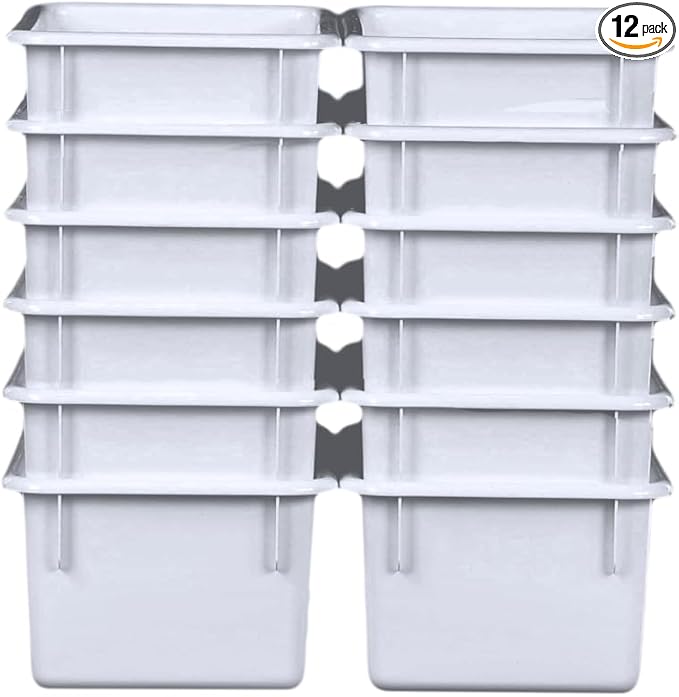 Wood Designs Cubby Storage Bin, Heavy Duty Plastic Containers by Unknown