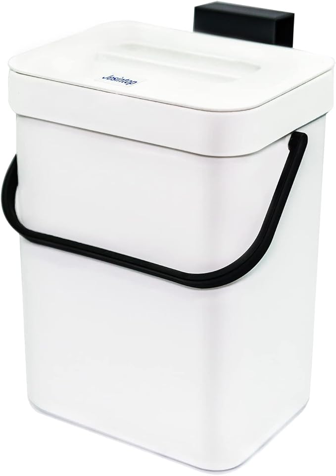Kitchen Compost Bin Indoor for Counter Top, Hanging Small Trash Can by Jesintop