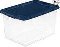 Sterilite 18-Pack Color Program, Large Clear Plastic Storage Bins by Sterilite