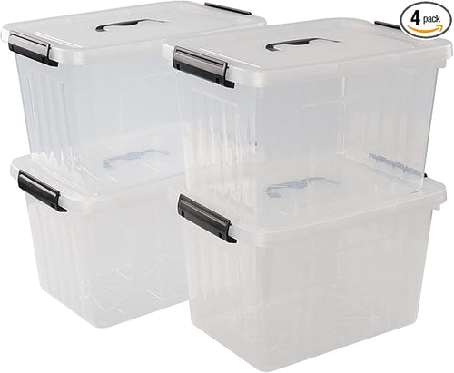 10 L Clear Plastic Latching Box, Plastic Storage Bin by Zerdyne