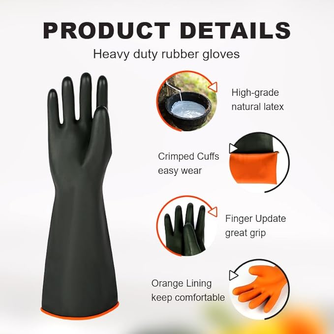 North Tower Heavy-Duty Latex Chemical Resistant Gloves - Image 3