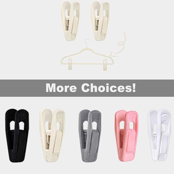 Beige Velvet Hangers Clips, Non-Slip Strong Velvet Clips - Image 7