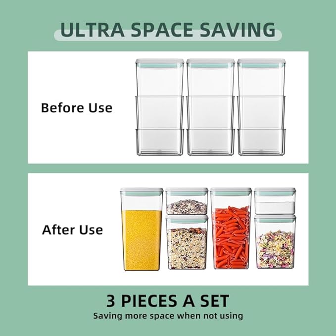 Food Storage Containers with Lids Airtight- 3Pcs BPA-Free Kitchen and Pantry - Image 6