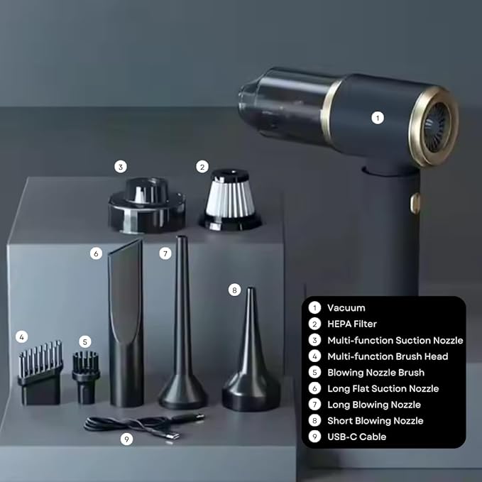 Car Vacuum Handheld 20000 PA 4in1 Cordless Rechargeable Multi-Functional - Image 7