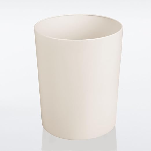 mDesign Round Metal Small 1.7 Gallon Recycle Trash Can Wastebasket, Garbage - Image 4