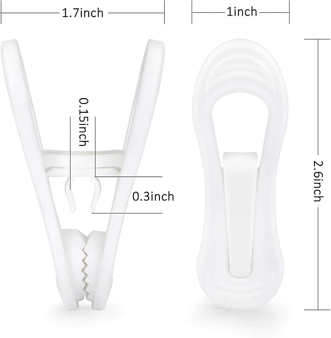 Tinfol White Plastic Hanger Clips, 50 Pack Hanger Clips- Strong Pinch Grip - Image 4