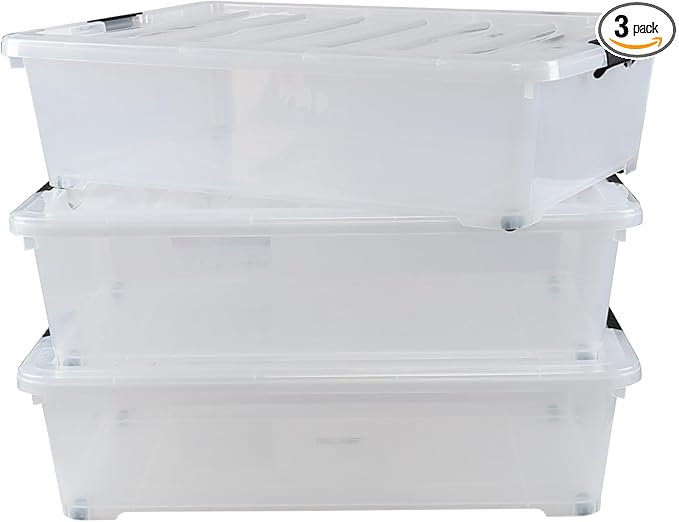 Kiddream 3-Pack 50 Quart Plastic Underbed Storage Bins by Kiddream