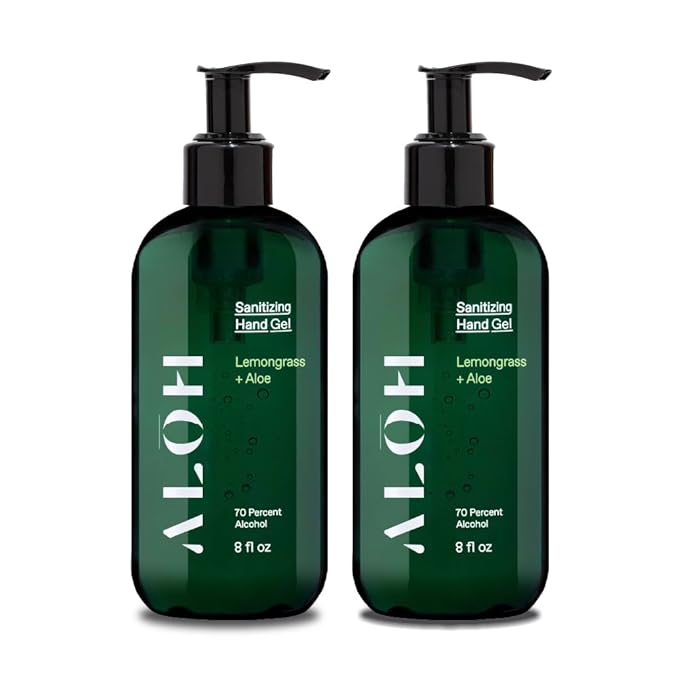 ALŌH Sanitizing Hand Gel 2-pack | Lemongrass + Aloe | 70% Alcohol Hydrating by AL%C5%8CH