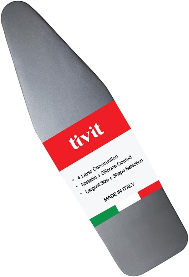TIVIT Ironing Board Cover 14 x 44, Made in Italy. Pro Grip Pad Covers w/3 by TIVIT
