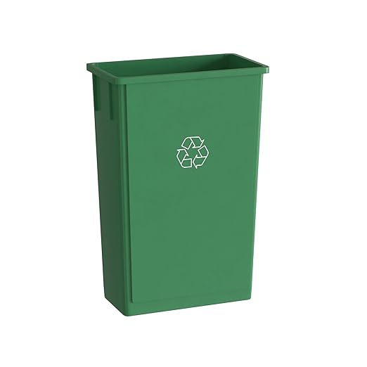 23 Gallon Green Recycle Slim Jim Trash Can by Krollen+Industrial
