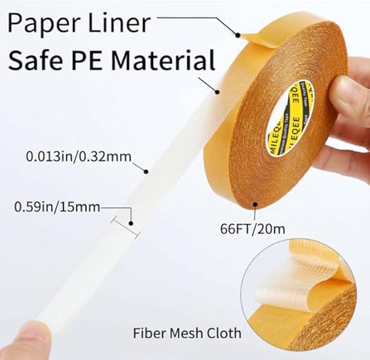 Double Sided Tape Heavy Duty, 0.59" x 66FT, Universal High Tack Strong Wall - Image 2