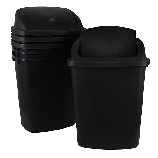 10 Gallon Black Swing Top Trash Cans by DynkoNA