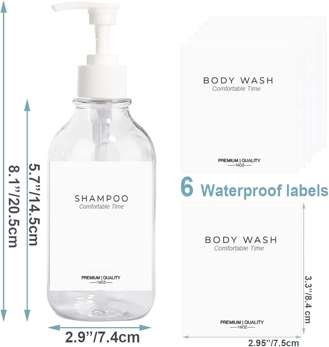 3 Pack of Shampoo and Conditioner Bottles - Image 3
