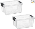 Superio Storage Bins with Lids- 2 Pack, 1.85 Qt Clear Boxes by Superio