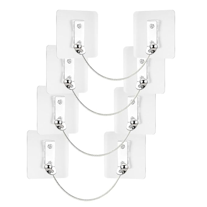 Furniture Anchors 4 Pairs No Drill Heavy Duty Anchors Fridge Lock Adjustable by Unknown