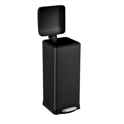 8 Gal/30L Slim Trash Can, Rectangular Step-On Stainless Steel Garbage Can by Unknown
