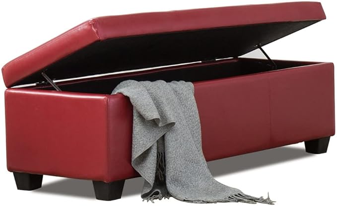 BELLEZE Storage Faux Leather Ottoman, 47 Inch Bench Bedroom Bench - Image 8