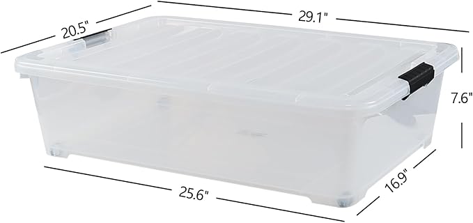 Kiddream 3-Pack 50 Quart Plastic Underbed Storage Bins - Image 4