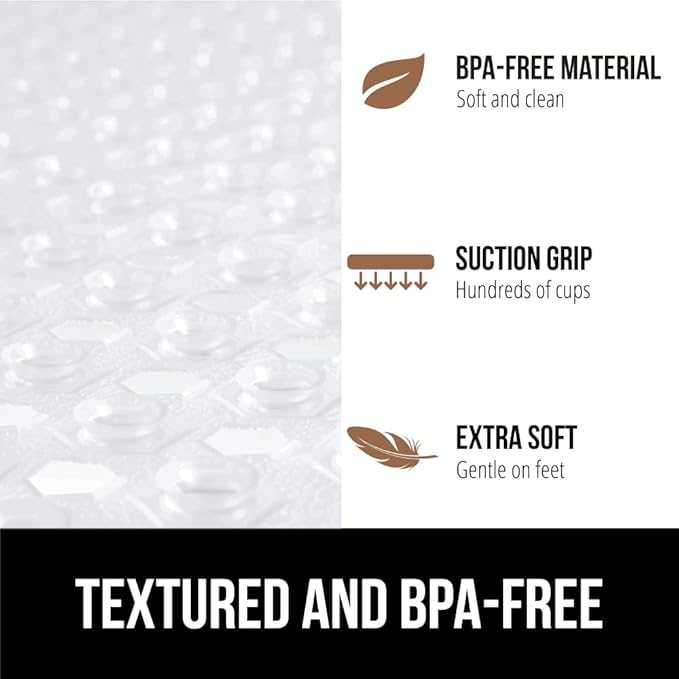 GORILLA GRIP Patented Square Shower Stall Mat, Small Bathtub Floor Mats - Image 5