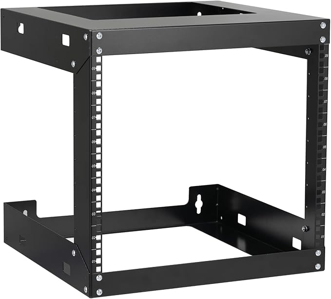 9U Wall Mount Rack Open Frame 19 Inch Server Equipment 2 Post Network Cabinet by Tedgetal