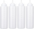 Condiment Squeeze Bottles Ketchup Dispenser, 4 Pack 32oz Squeeze Bottles by Katfort