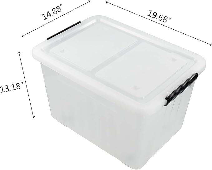 Bringer 4-Pack Large Clear Plastic Storage Box - Image 2