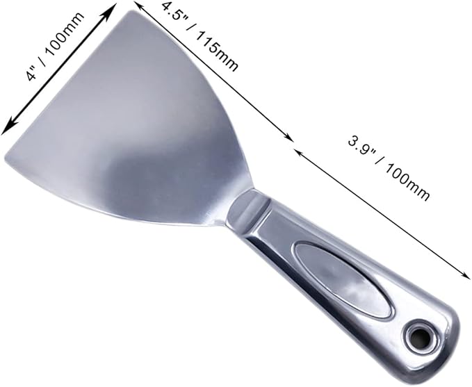 Flex All Stainless Steel Joint Knife Putty Scraper, 4-Inch Professional Grade - Image 2
