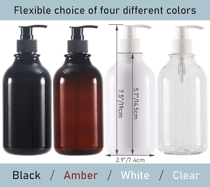 Apothecary Dispenser Bottle for Bathroom and Kitchen - 16oz Plastic Shower Pump - Image 6