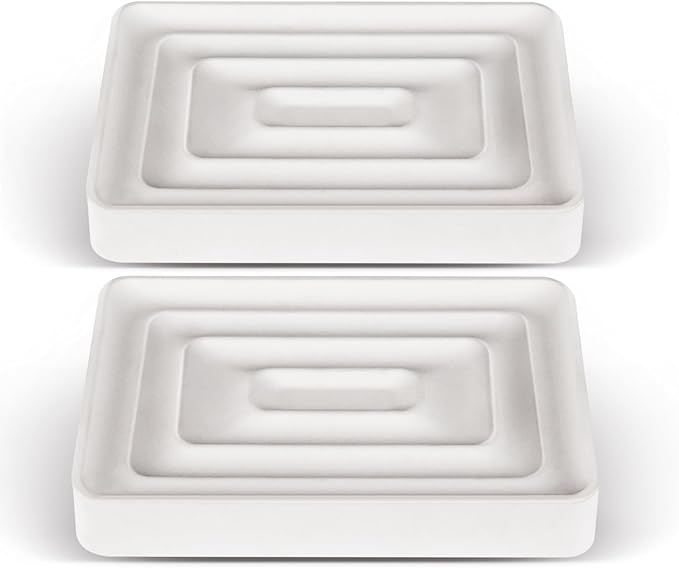 2 Pack Diatomite Soap Trays, Fast Drying Stone Soap Dishes, Natural by SlowSLog