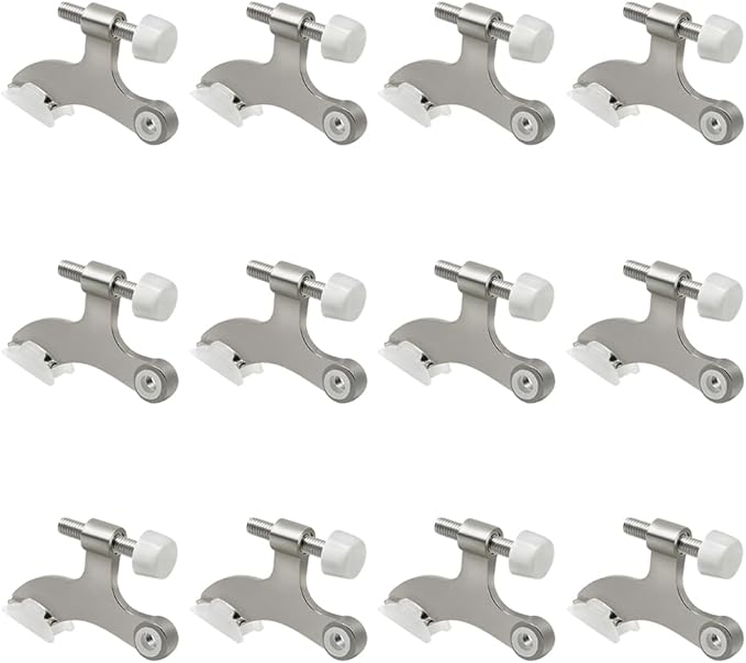 12 Pack Hinge Pin Brushed Nickel Door Stopper, Adjustable Heavy Duty Hinge Pin by SUNTAI