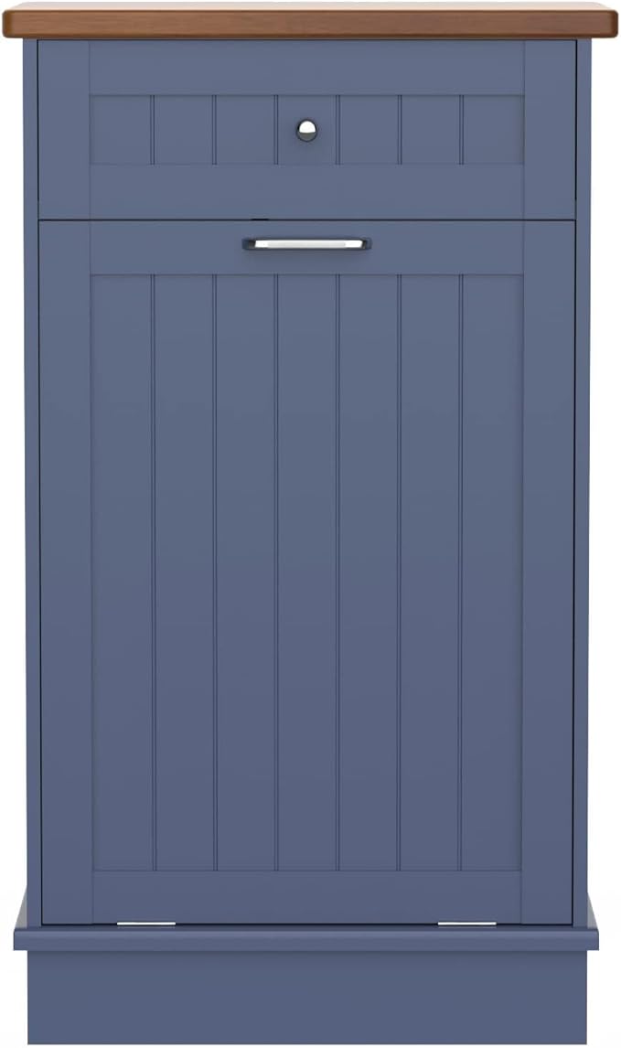 Betterhood Tilt Out Trash Cabinet 10 Gallon Wooden Free Standing Laundry Sorter - Image 7