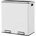 Arlopu 16 GallonStainless Steel Trash Can, 60L Dual Compartment, Metal Kitchen by Arlopu