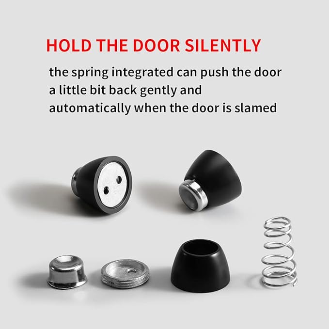 YAGU Door Stopper 4 Pack Magnetic Door Stops, Zinc Alloy Matte Black Door Catch - Image 8