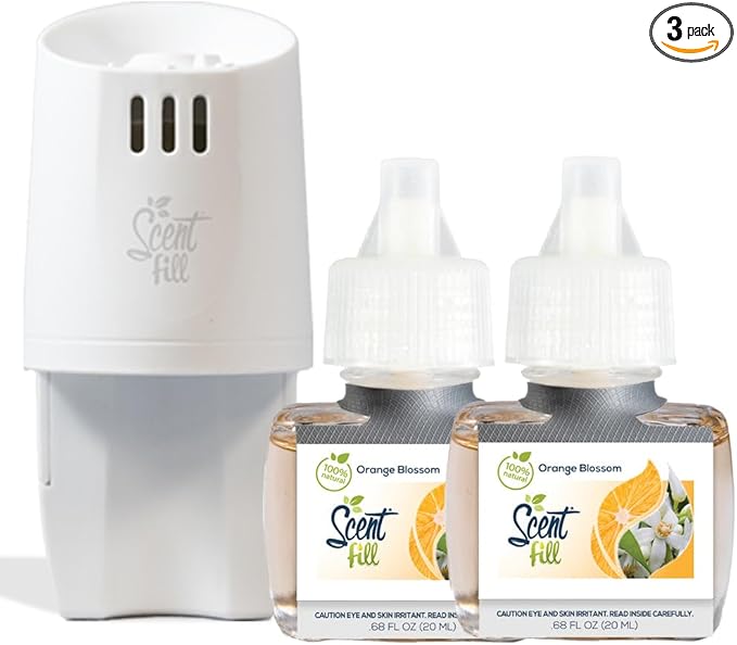 Scent Fill 100% Natural Orange Blossom Plug in Air Freshener, Scented Oil by ScentFill