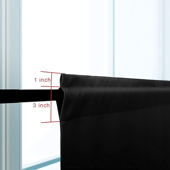 Pickluc Blackout Curtains 45 Inches Long 2 Panels, Room Darkening Tiers - Image 3