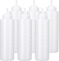 Condiment Squeeze Bottles Ketchup Dispenser, 6 Pack 32oz Squeeze Bottles by Katfort