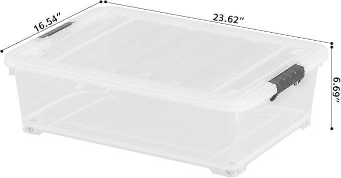 25 Quart Clear Plastic Latch Storage Box - Image 2