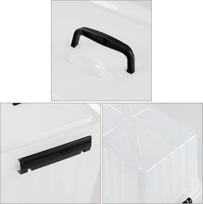 4 Packs 20 L Clear Plastic Storage Bins, Stackable Organizer Containers - Image 3