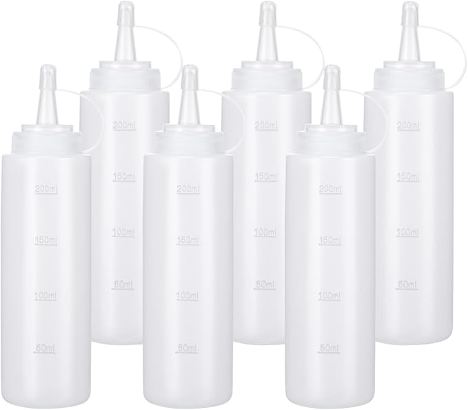 Condiment Squeeze Bottles Ketchup Dispenser, 6 Pack 8oz Squeeze Bottles by Katfort